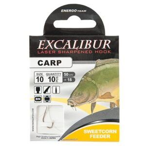 Energofish EXCALIBUR SNELLED HOOK CARP SWEETCORN FEEDER 10