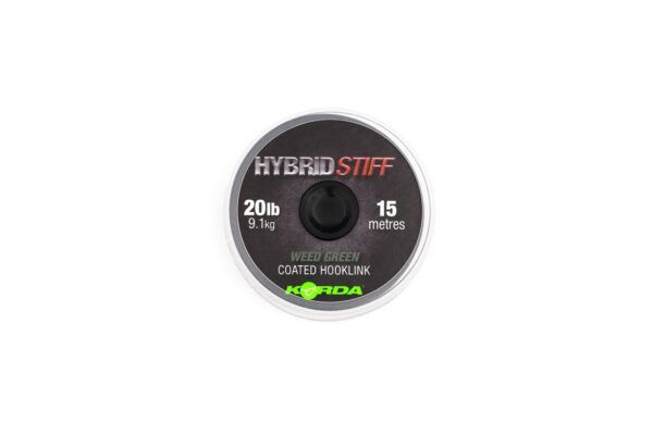 Hooklinks Hybrid Stiff KORDA Hybrid Stiff 20lb Weed Green 15m - KHY5