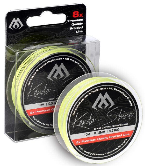 Sklep z Mikado Śląsk - PLECIONKA - KENDO SHINE - 0.08mm/5.71kg/10m - FLUO ŻÓŁTA - op.1szp.