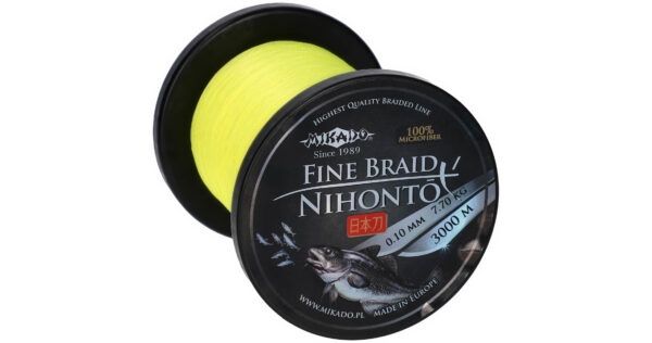 Mikado wędkarstwo - PLECIONKA - NIHONTO FINE BRAID - 0.06mm/3.25kg/3000m - FLUO ŻÓŁTA - op.1szp.