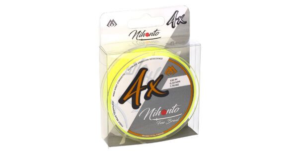 PLECIONKA - NIHONTO FINE BRAID - 0.08mm/4.95kg/150m - FLUO ŻÓŁTA - op.1szp.