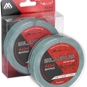 Sklep z Mikado Śląsk - PLECIONKA - SILURUS 4 X BRAID - 0.40mm/34.90kg/300m - ZIELONA - op.1szp.