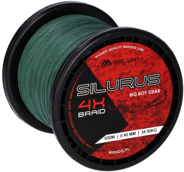 Mikado wędkarstwo - PLECIONKA - SILURUS 4 X BRAID - 0.40mm/34.90kg/600m - ZIELONA - op.1szp.