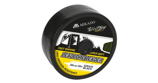 Sklep z Mikado Śląsk - PRZYPON - LEADCORE LEADER 35lbs/10m - CZARNO ZIELONY - op.1szt.