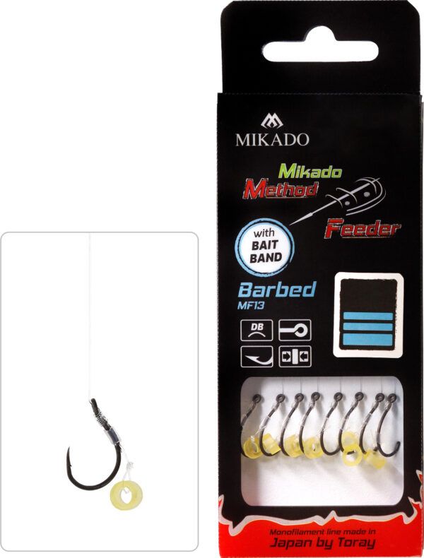 Sklep z Mikado Śląsk - PRZYPON MF - Z GUMKĄ - hak z zadziorem nr 6 / żyłka: 0.25mm/10cm - op.8szt.