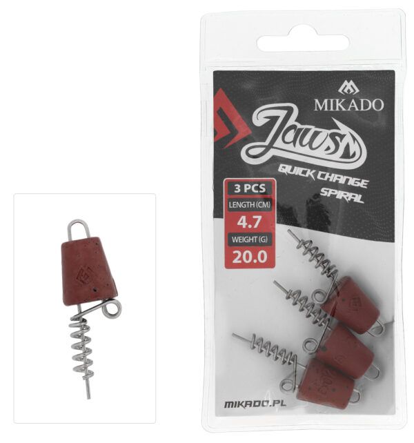 Mikado wędkarstwo - WKRĘT - DO PRZYNĘT - JAWS QUICK CHANGE SPIRAL - 20gr - 4.7cm - op.3szt.