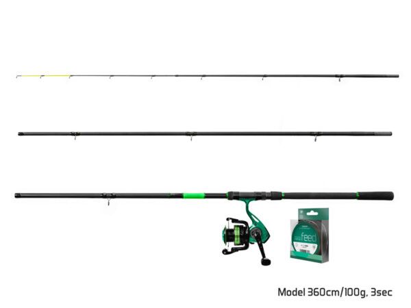 300cm/100g + 3T + Method FEED 200m Zestaw feederowy Delphin GreenFEED 300