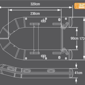 Fox 320 Inflatable Boat (Spares Only) Boats & Electric Motors