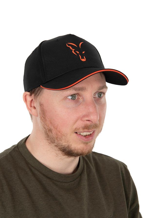 Fox Collection Baseball Cap Black & Orange Clothing