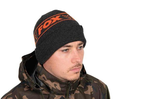 Fox Collection Beanie Hat - Black & Orange - CHH019