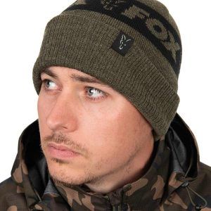 Fox Collection Beanie Hat - Green & Black Clothing