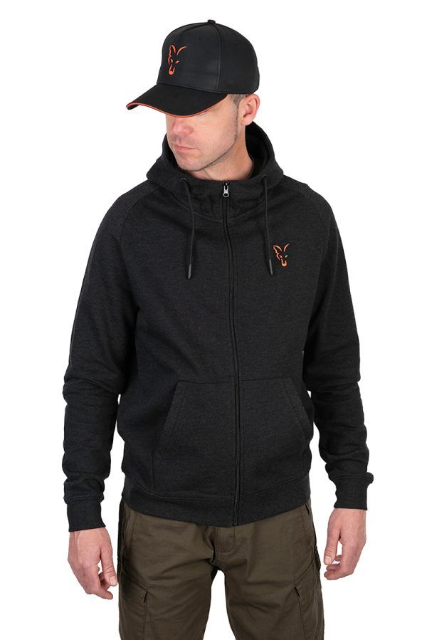 Fox Collection LW Hoody Black & Orange Clothing