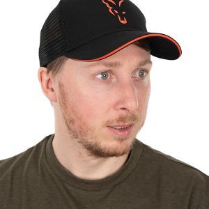 Fox Collection Trucker Cap Black & Orange Clothing