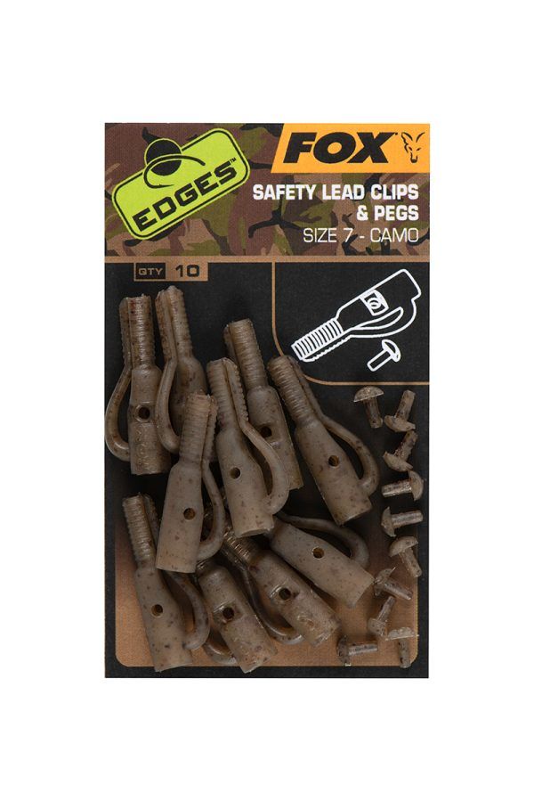 Fox EDGES™ Camo Safety Lead Clip & Pegs (Size 7) Edges™ Lead Setups