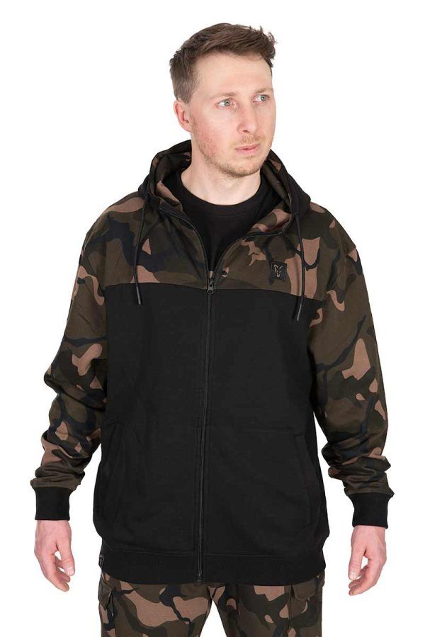 Fox LW Black/Camo Split Zip Hoody - CFX296