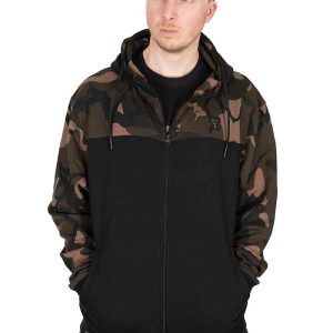 Fox LW Black/Camo Split Zip Hoody Clothing