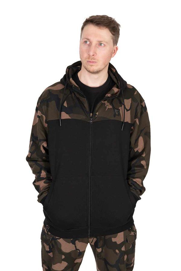 Fox LW Black/Camo Split Zip Hoody Clothing