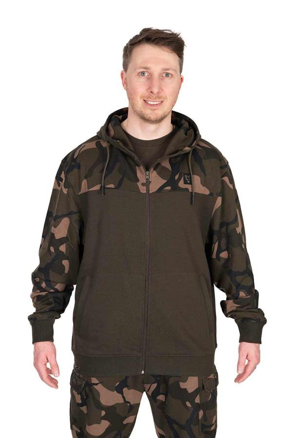 Fox LW Khaki/Camo Split Zip Hoody - CFX302