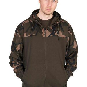 Fox LW Khaki/Camo Split Zip Hoody Clothing