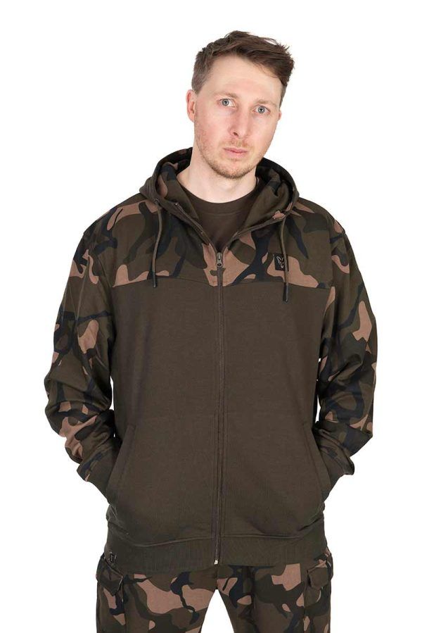 Fox LW Khaki/Camo Split Zip Hoody Clothing