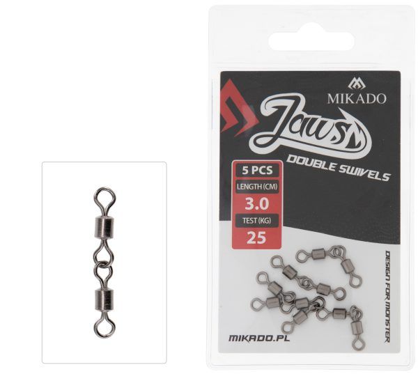 Mikado wędkarstwo - KRĘTLIK - JAWS DOUBLE SWIVELS - 25kg - op.5szt.