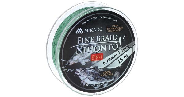 Mikado wędkarstwo - PLECIONKA - NIHONTO FINE BRAID - 0.18mm/14.4kg/15m - ZIELONA - op.1szp.