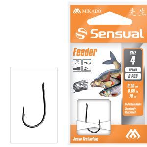 Sklep z Mikado Śląsk - PRZYPONY WIĄZANE - SENSUAL - FEEDER 9109 nr 10 BN / żyłka: 0.14mm/70cm - op.8szt.