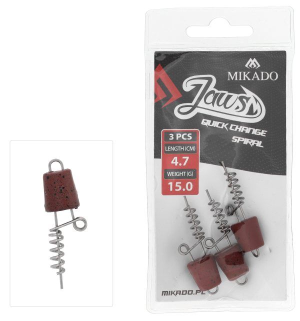 Mikado wędkarstwo - WKRĘT - DO PRZYNĘT - JAWS QUICK CHANGE SPIRAL - 15gr - 4.7cm - op.3szt.