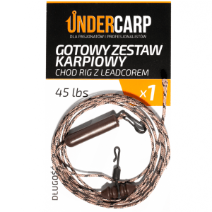 UnderCarp Gotowy zestaw karpiowy Chod Rig z leadcorem 45 lbs / 100 cm brązowy Najtaniej