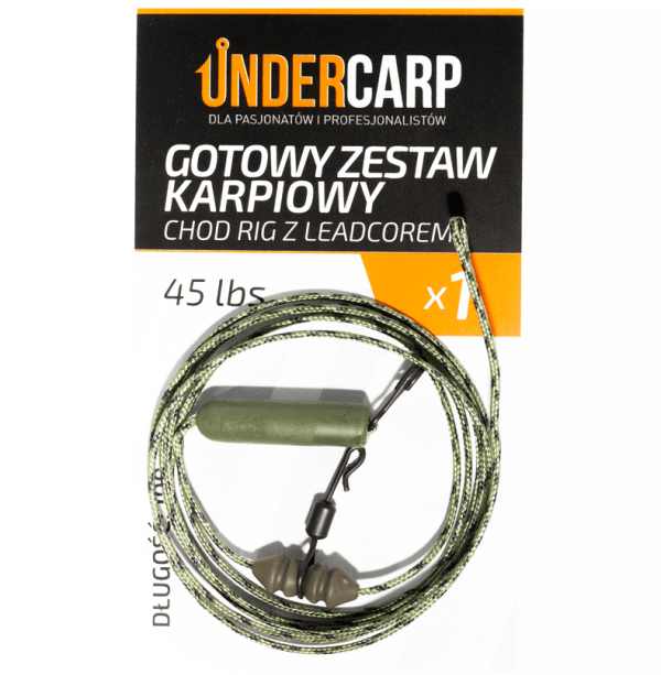 UnderCarp Gotowy zestaw karpiowy Chod Rig z leadcorem 45 lbs / 100 cm zielony Najtaniej