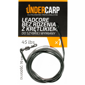 UnderCarp Leadcore bez rdzenia z krętlikiem do szybkiej wymiany 45 lbs / 70 cm – zielony Najtaniej