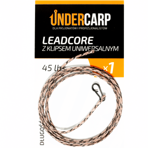 UnderCarp Leadcore z klipsem uniwersalnym 45 lbs / 100 cm brązowy Najtaniej