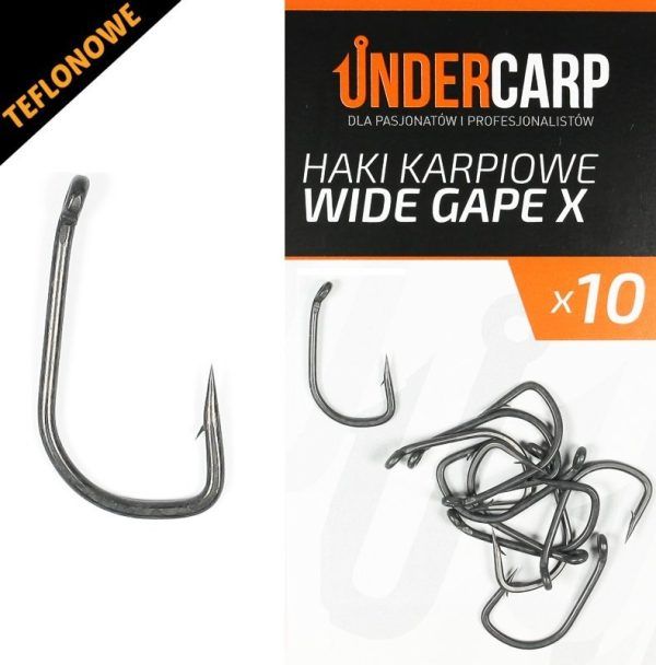 UnderCarp Teflonowe haki karpiowe WIDE GAPE X Najtaniej