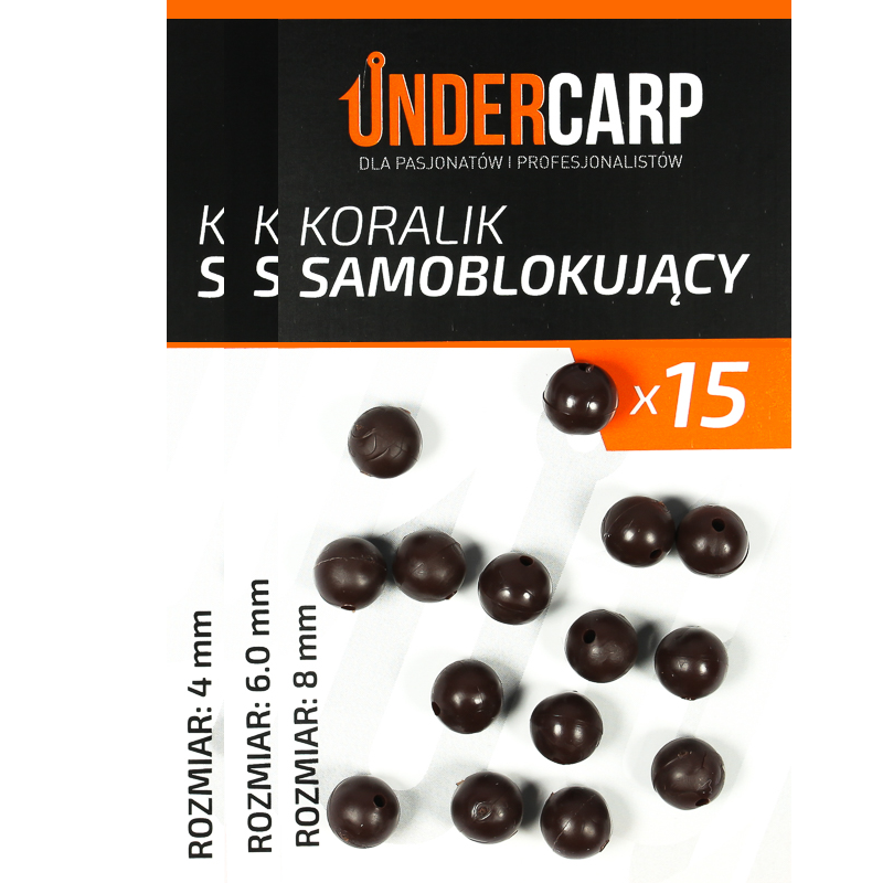 UnderCarp Koralik samoblokujący – brązowy - 8 mm